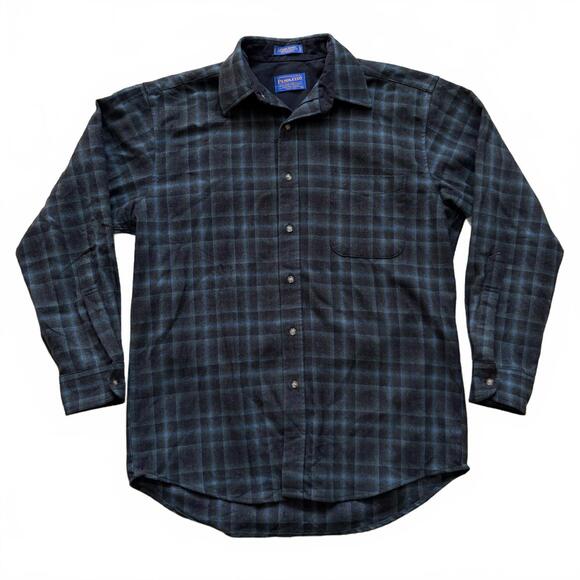 Pendleton Lodge Virgin Wool Plaid Shirt Mexico Green Men's Size Medium - Picture 1 of 4
